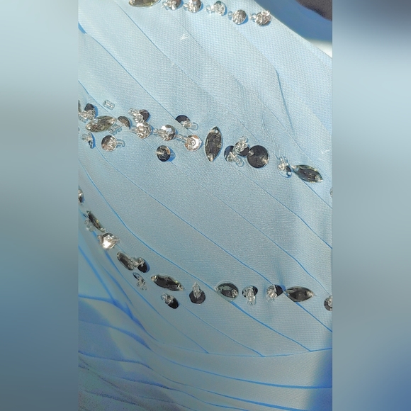 Tea length light blue Cocktail Dress - Picture 3 of 3